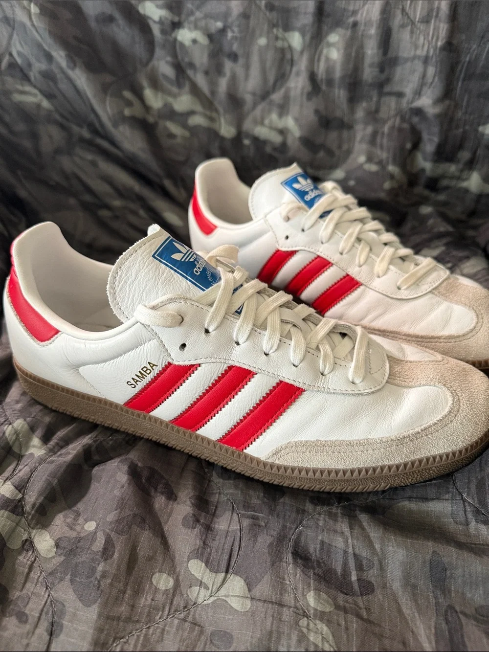 Adidas Samba White & Red Leather Sneakers Men’s size 11.5